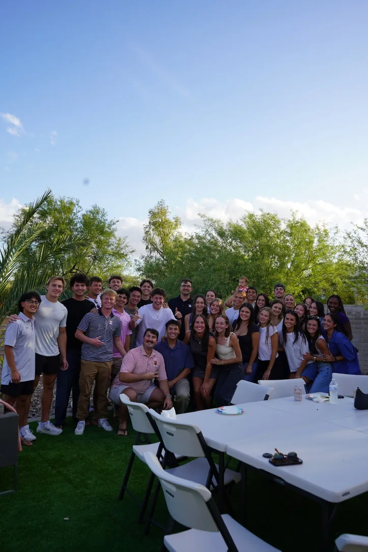 Multiple DMGs gathered outside the Pfaff home