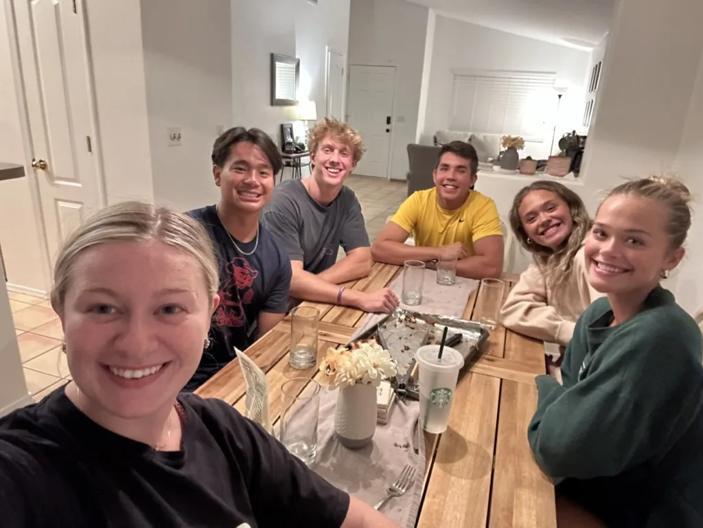 Dinner with Tyler and his fiancée at the Pfaff home