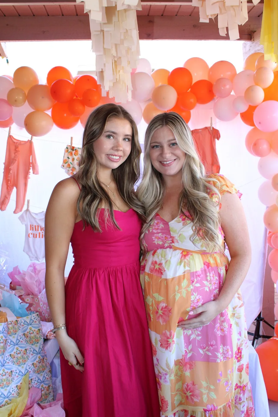 Madison and Hannah at a baby shower