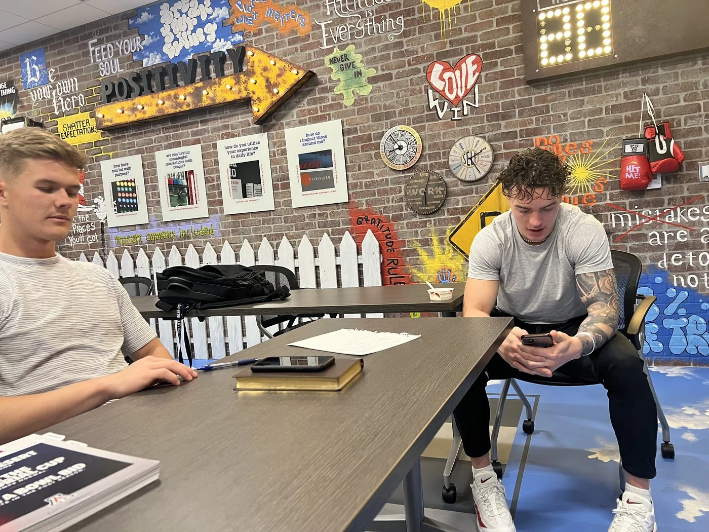 Tyler meeting one-on-one with Gunner